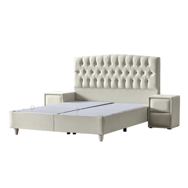 Тапицирана спалня с матрак MONZA 160 x 200 - крем B 01