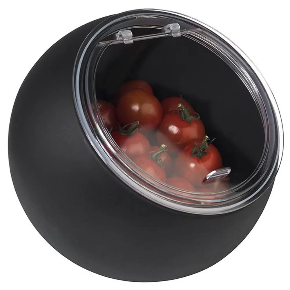 Купа - MOON - Меламин и силикон - 0.8L - правоъгълна - комплект от 2 части - 190x190mm - Дълбочина: 175mm - Черно
