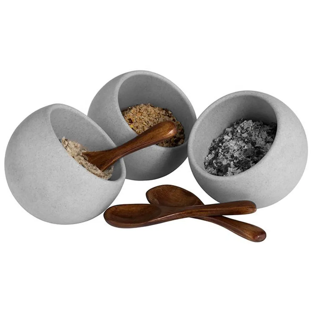 Купичка - MOON - Меламин и дърво - 50ml - правоъгълна - 80x80mm - Дълбочина: 75mm - Сиво