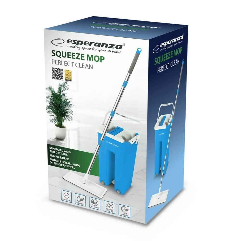 Mop Bucket Esperanza EHS004 Син Бял Микрофибър