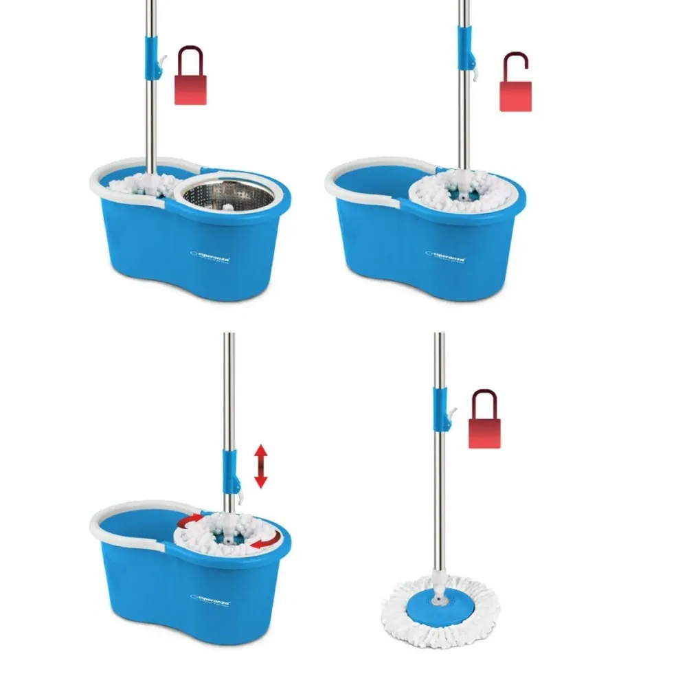 Mop Bucket Esperanza EHS006 Син Бял Микрофибър