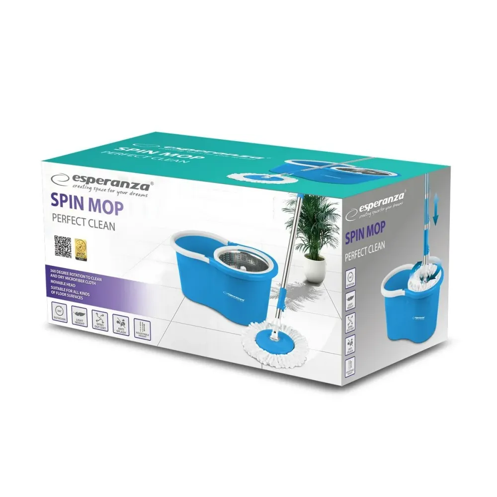 Mop Bucket Esperanza EHS006 Син Бял Микрофибър