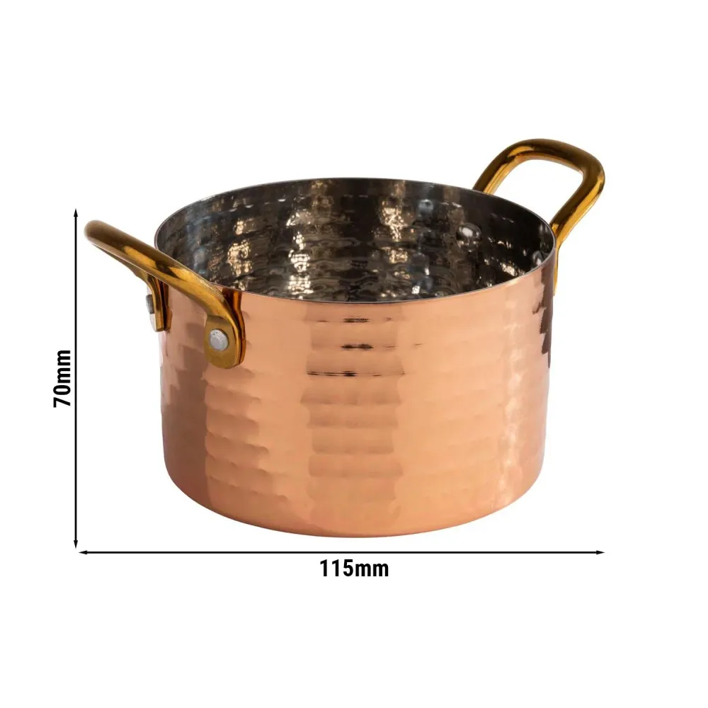 (6 бр.) Сервизно тиганче - MUMBAI - неръждаема стомана - 0.6l - Ø 115mm - Височина:70mm - меден