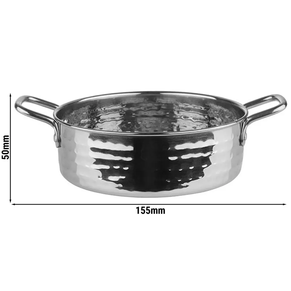 (6 бр.) Сервизно тиганче - MUMBAI - неръждаема стомана - 0.75l - Ø155mm - Височина:50mm - 155x155x50mm