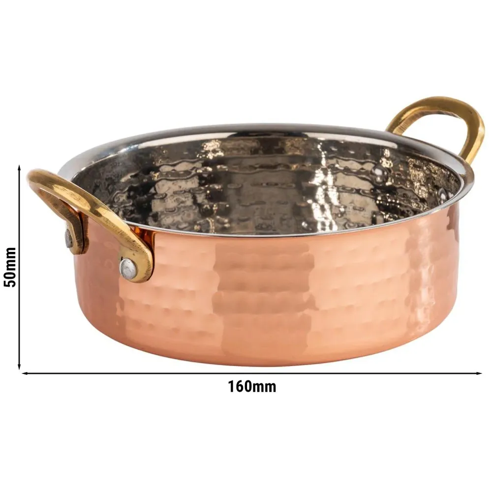 (6 бр.) Сервизно тиганче - MUMBAI - неръждаема стомана - 0.7l - Ø160mm - Височина:50mm - меден