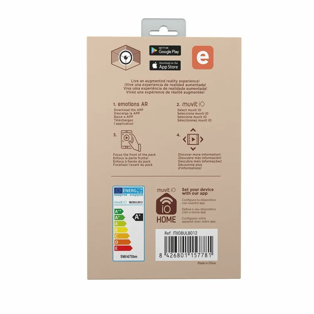 Muvit iO, Смарт Wi-Fi LED крушка Filament E27 5 W 480 lm, кехлибар