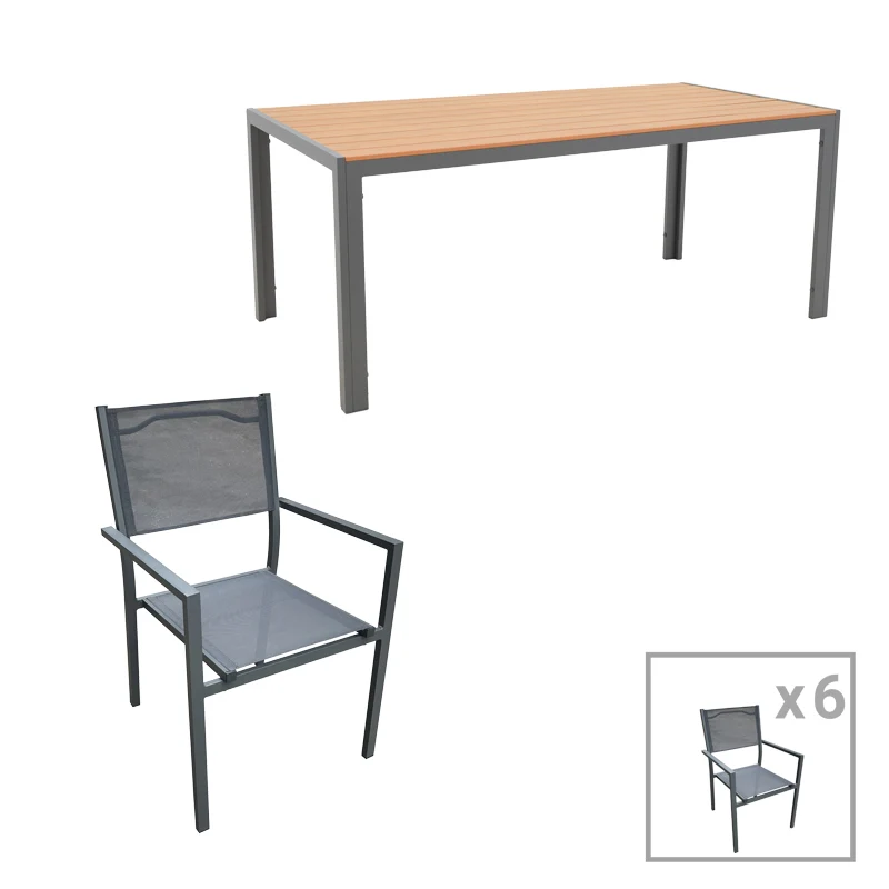 Комплект Nares-Moly от 7бр. антрацит алуминий180x90x72.5cm