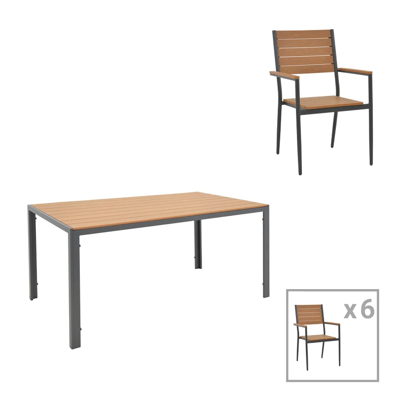 Nares-Vitality Комплект от 7части антрацит алуминий 140x80x72.5см