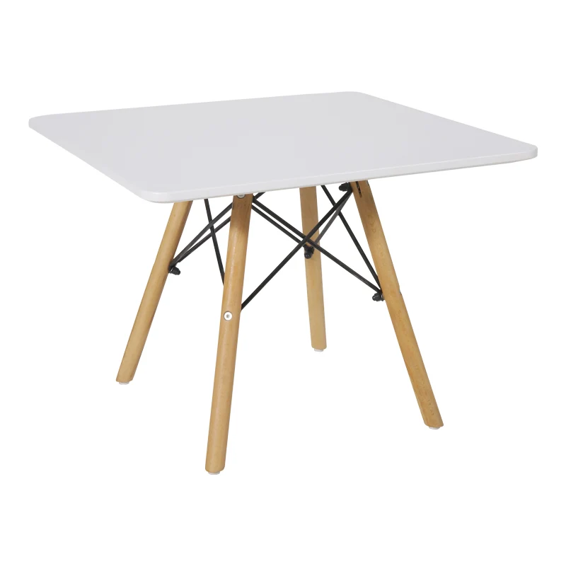 Детска маса Natali MDF бяло и естествен бук 60x60x51см