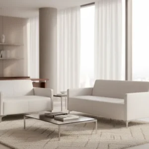 Комплект от 2 триместни и двуместни дивана NELLIE, КГ11274.02 бял цвят