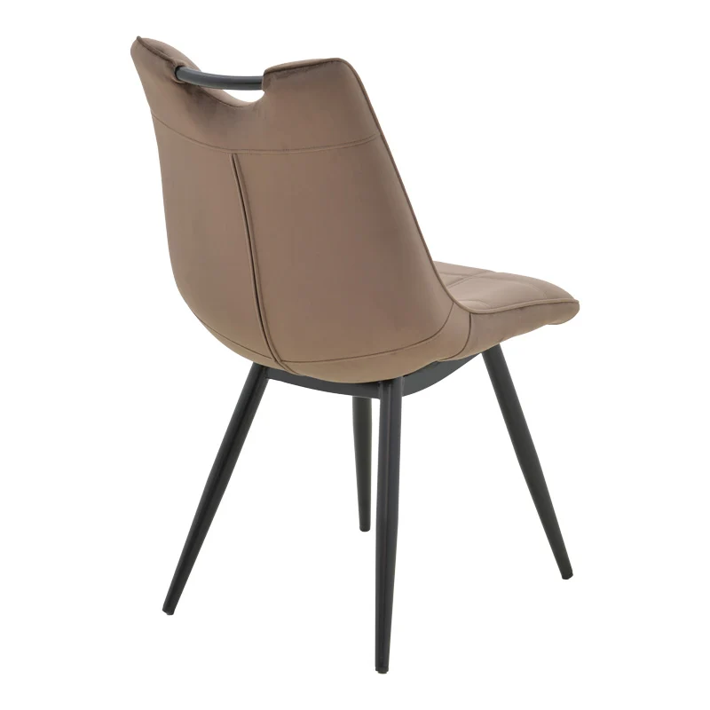 Стол NELY кафяво кадифе с черен крак 47x61x85см