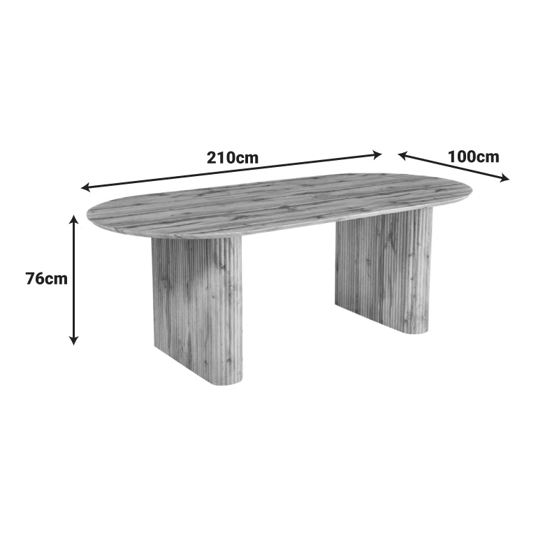 Трапезна маса NEMBOU mdf в цвят дъб 210x100x76см
