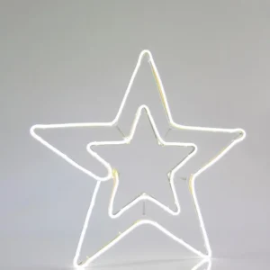 Светеща двойна звезда, 3m NEON LED, 56x58см, IP44