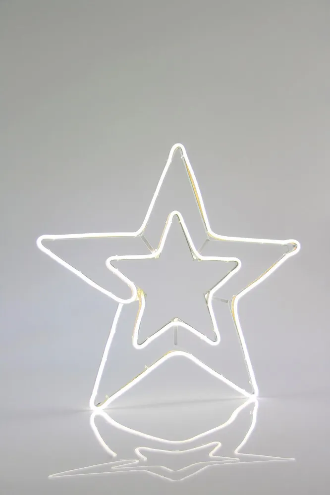 Светеща двойна звезда, 3m NEON LED, 56x58см, IP44