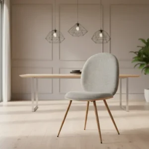 Стол NEREZY с бежово-кафяв плат 57.5x48x88см