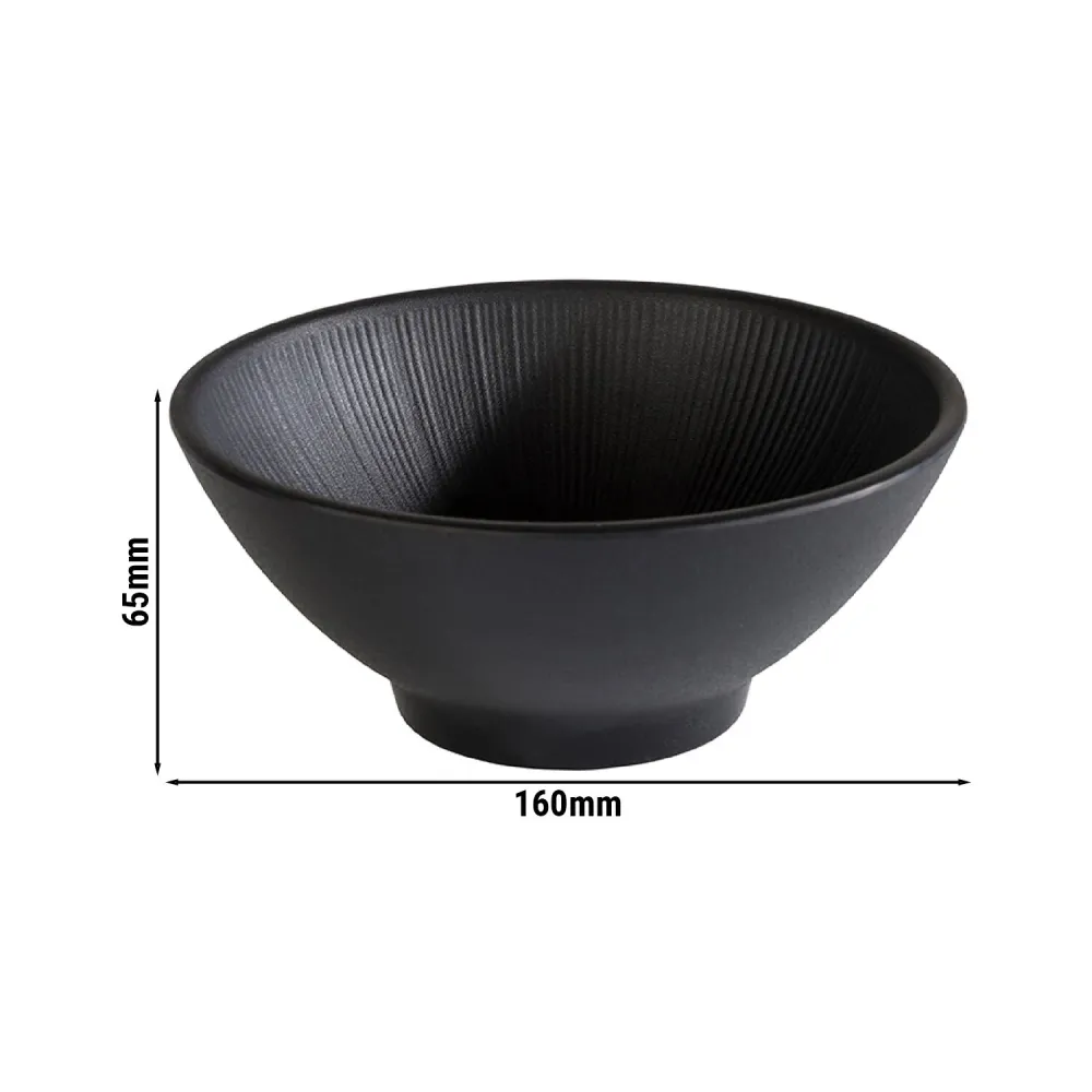 (6 бр.) Купа - NERO - Меламин - 0.5L - Ø 160mm - Дълбочина: 65mm - Черно