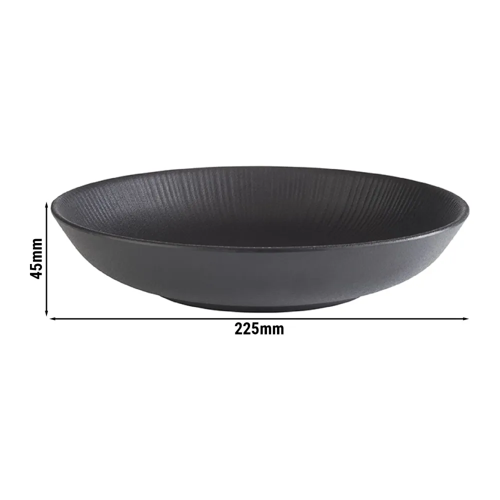 (6 бр.) Купа - NERO - Меламин - 0.8L - Ø 225mm - Черно
