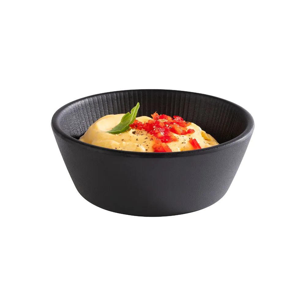 (6 бр.) Купичка - NERO - Меламин - 250ml - Ø 125mm - Дълбочина: 45mm - Черно