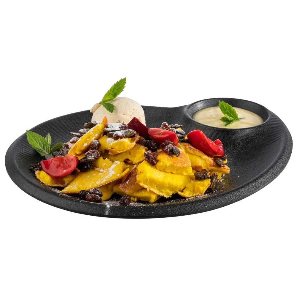 (6 бр.) NERO - Плато за сервиране - Меламин - 300x250mm - с купичка за сос 60ml - Черен