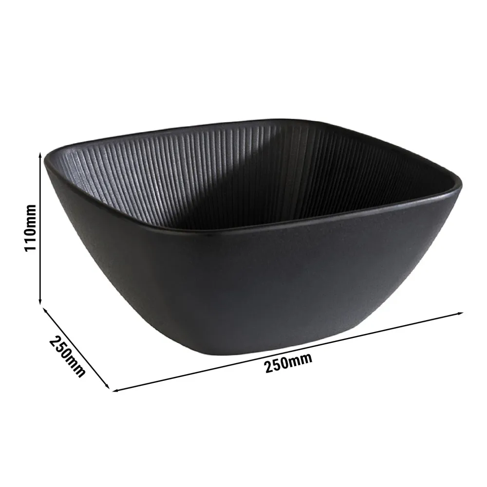 (6 бр.) Купа - NERO - Меламин - 3.5L - правоъгълна - 250x250mm - Дълбочина: 110mm - Черно