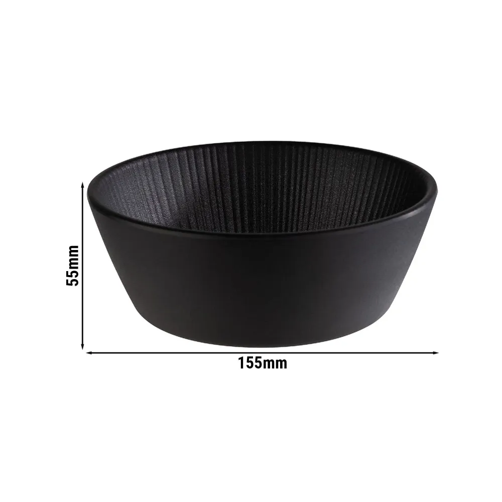 (6 бр.) Купа - NERO - Меламин - 450ml - Ø 155mm - Дълбочина: 55mm - Черно