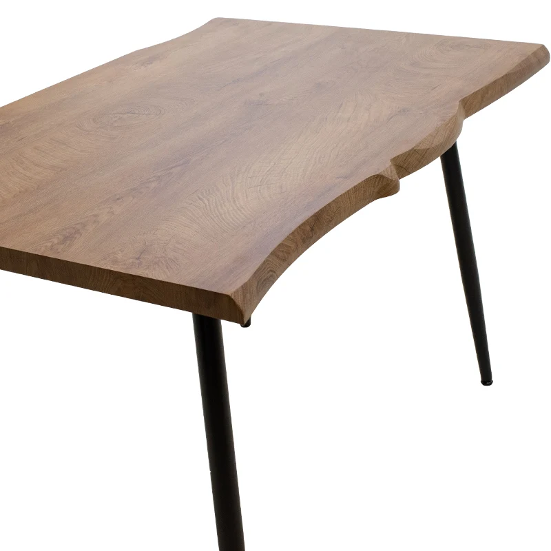 Трапезна маса NEVE MDF орех - метални черни крака 140x80x75см