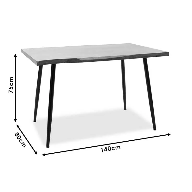Трапезна маса NEVE MDF орех - метални черни крака 140x80x75см