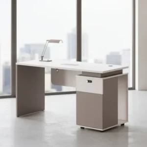 Бюро с десен шкаф NEWLINE меламин крем-светло кафяв 120x60x75в