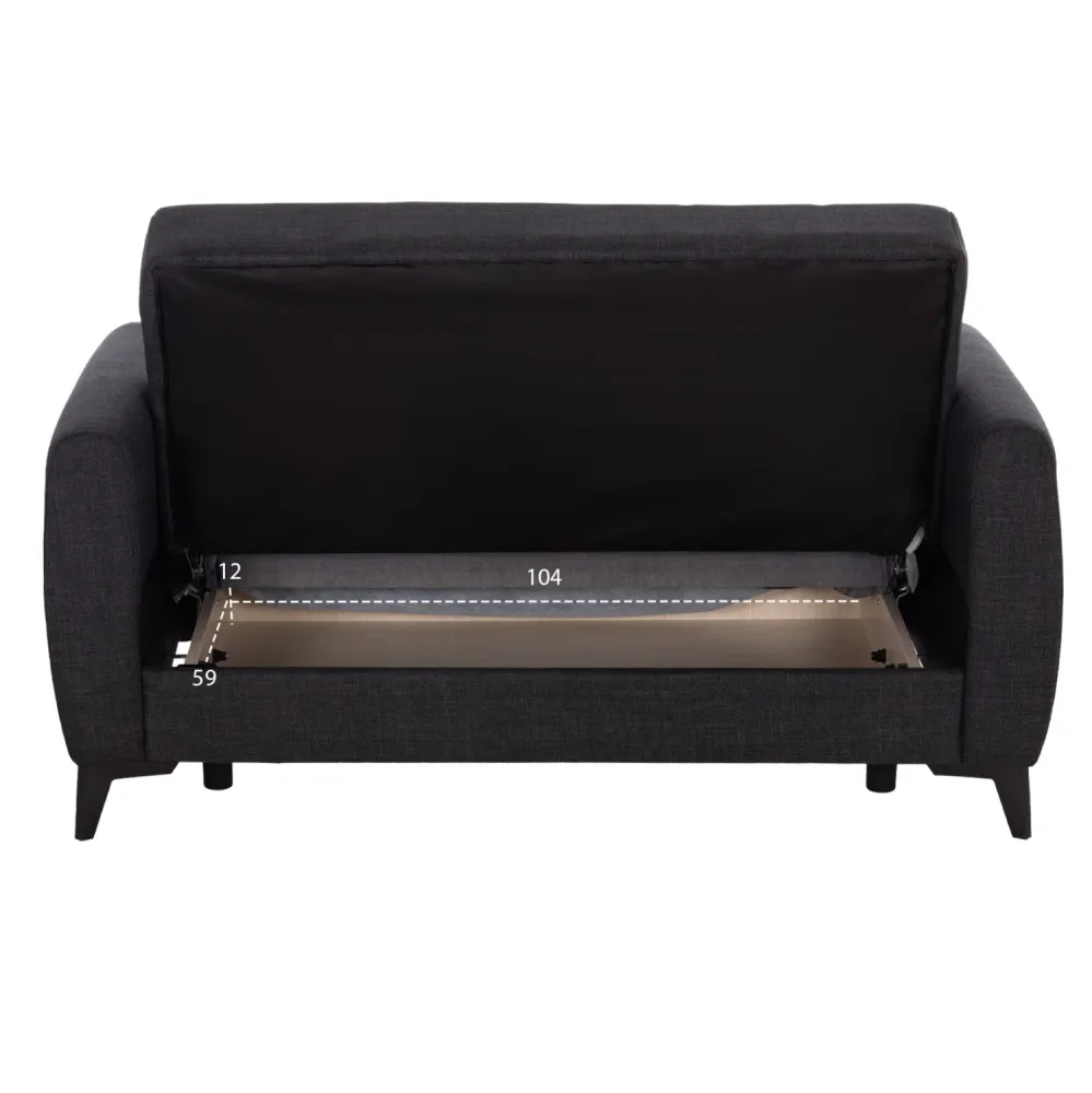 Разтегателен диван с място за съхранение с дамаска сива NIKKO 144x75x84см.