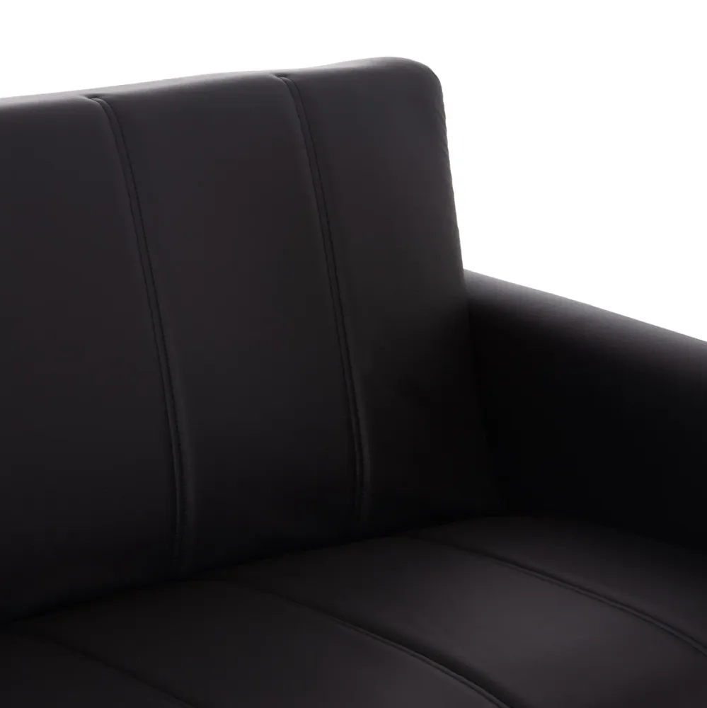 Разтегателен диван с място за съхранение Nikko черен pu 207x80x82кв.