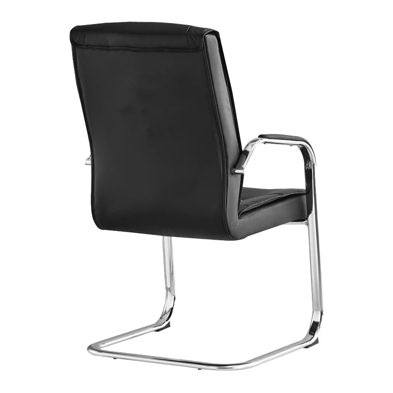 Посетителски стол Nioze черен пу-хромиран крак 57x50x95см