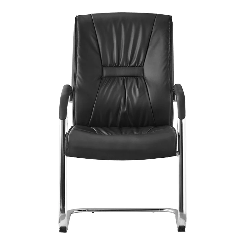 Посетителски стол Nioze черен пу-хромиран крак 57x50x95см