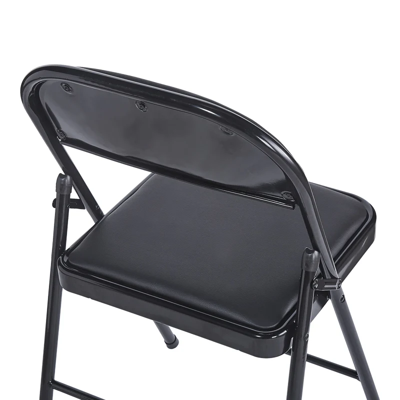 Сгъваем стол Niro pu-metal в черен цвят 46x46x79см
