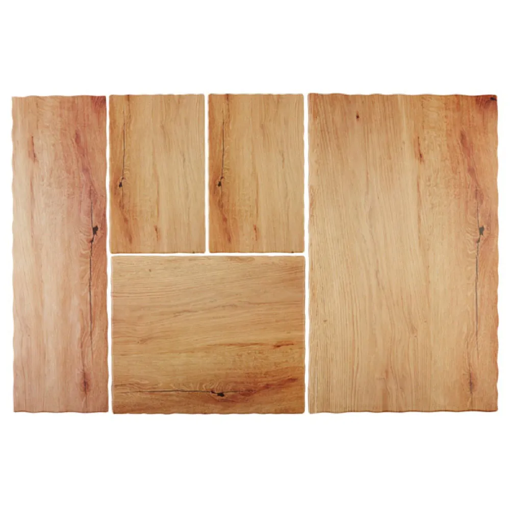 (6 бр.) Меламиново плато GN 1/2 - OAK LIGHT - Меламин - 325x265mm - Височина: 15mm - Кафяв