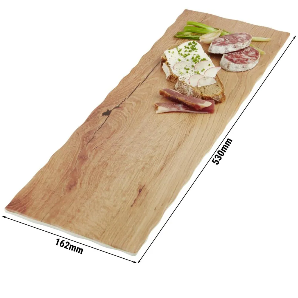 (6 бр.) Меламиново плато GN 2/4 - OAK LIGHT - Меламин - 530x162mm - Височина: 15mm - Кафяв