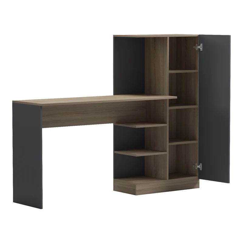 Офис с библиотека и шкаф OFISIO сонома-антрацит 152.3x40x120см