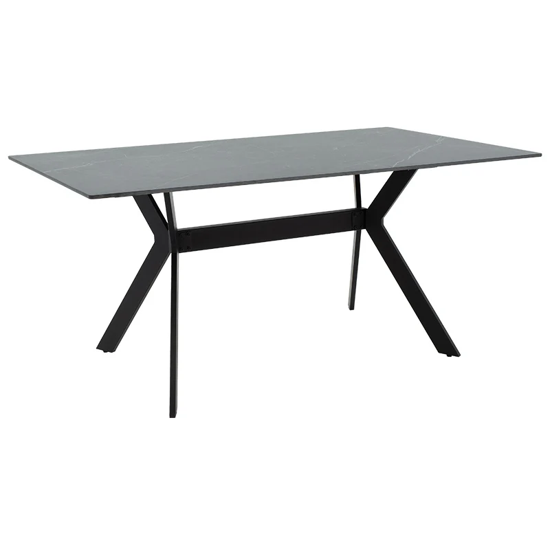 Mаса OLIVET синтерован камък черен мрамор-черен крак 180x90 x75cм