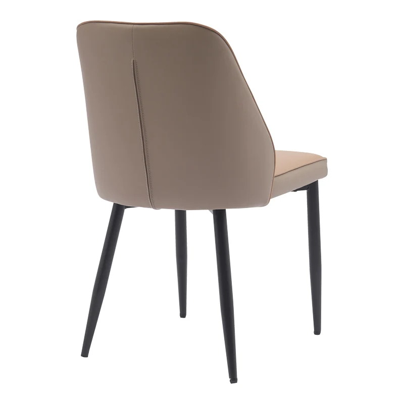 Стол ONYER кафяво-сив pu с черен метален крак 48x60x83см