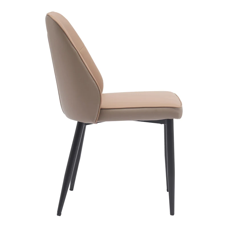 Стол ONYER кафяво-сив pu с черен метален крак 48x60x83см