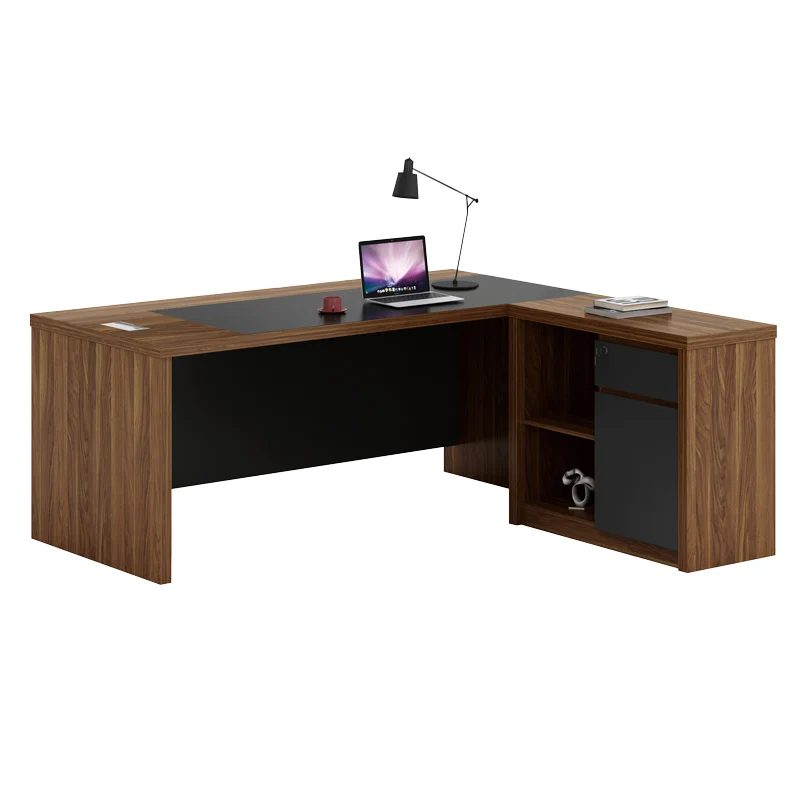 Реверсивно ъглово офис бюро Oscar орех-въглен цвят 200x188,6x76cм