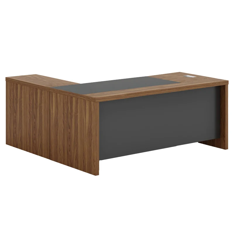 Реверсивно ъглово офис бюро Oscar орех-въглен цвят 200x188,6x76cм