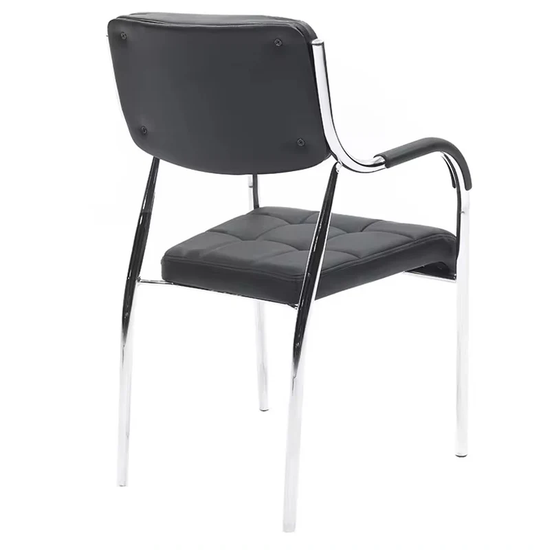 Посетителски стол Otlen черен пу-хром крак 47x45x87см