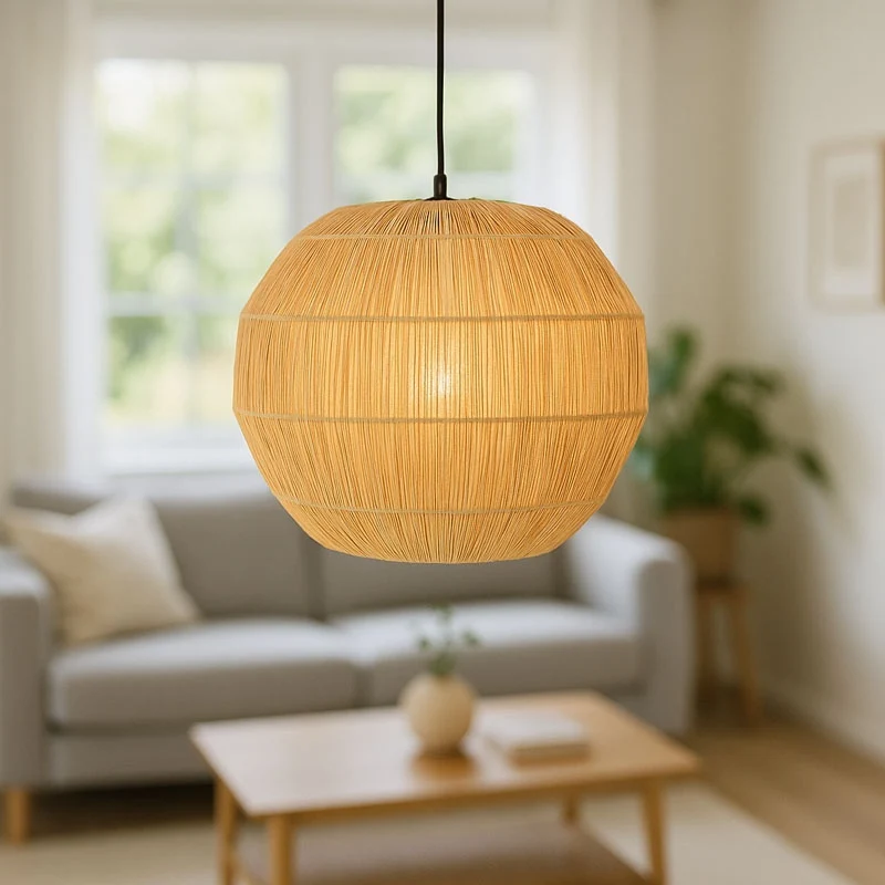Плафон Ozelia кафява преса хартия-ютия d33x122см
