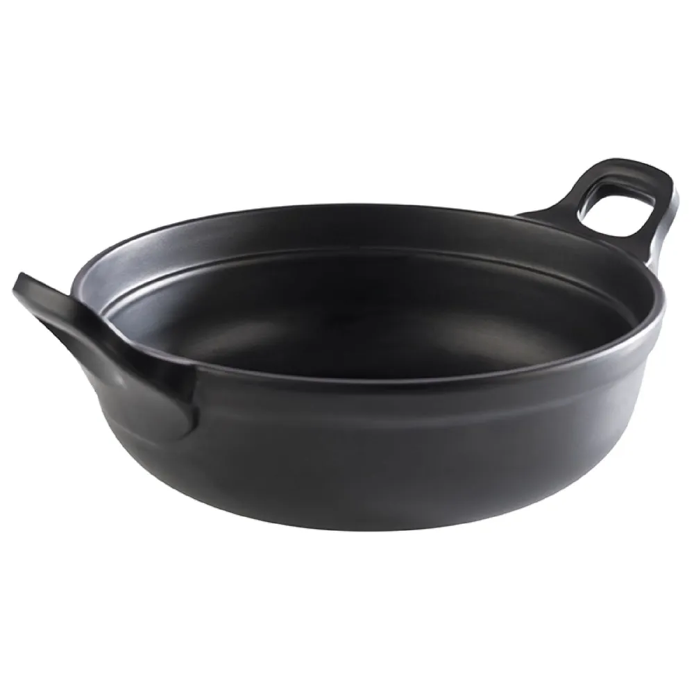 (6 бр.) Купа - PADELLA - Меламин - 1.5L - с дръжки - Ø 210mm - Дълбочина: 90mm - Черно