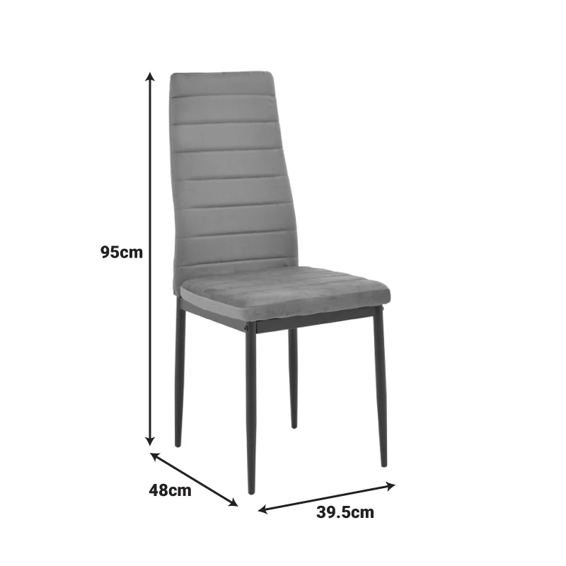 Стол PARKER плат в цвят антрацит с черни метални крака 39,5x48x95см