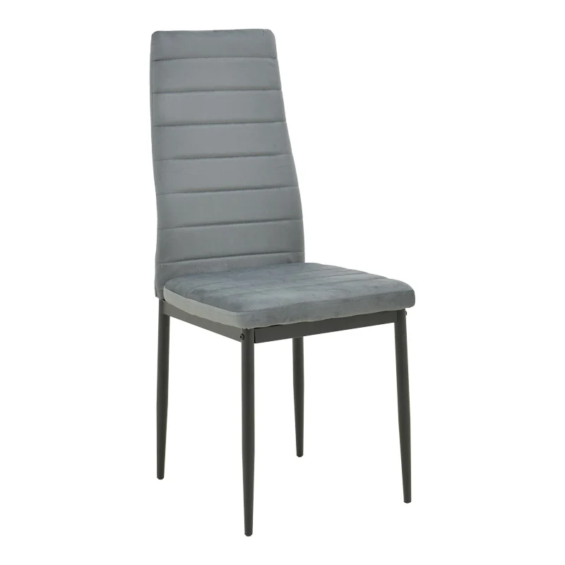 Стол PARKER кадифе в сив нюанс с черен метален крак 39.5x48x95cm