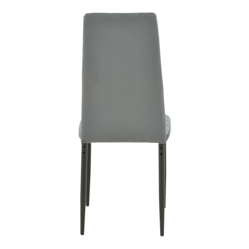 Стол PARKER кадифе в сив нюанс с черен метален крак 39.5x48x95cm