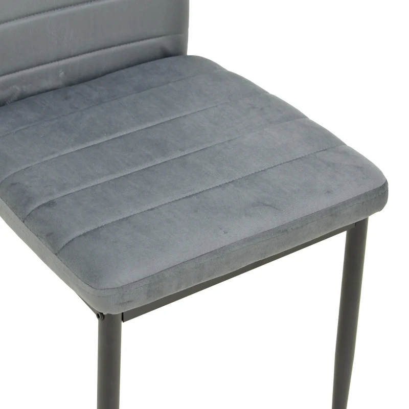 Стол PARKER кадифе в сив нюанс с черен метален крак 39.5x48x95cm