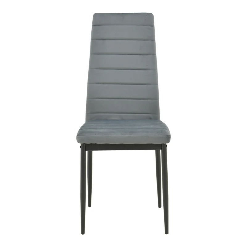 Стол PARKER кадифе в сив нюанс с черен метален крак 39.5x48x95cm