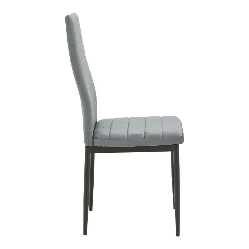 Стол PARKER кадифе в сив нюанс с черен метален крак 39.5x48x95cm